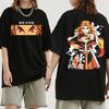 Demon Slayer Kyoujurou Anime Unisexga TShirt Shirt Kostme Baumwolle Cotton Summer Unisexs and Womens Breathable Tshirt Top