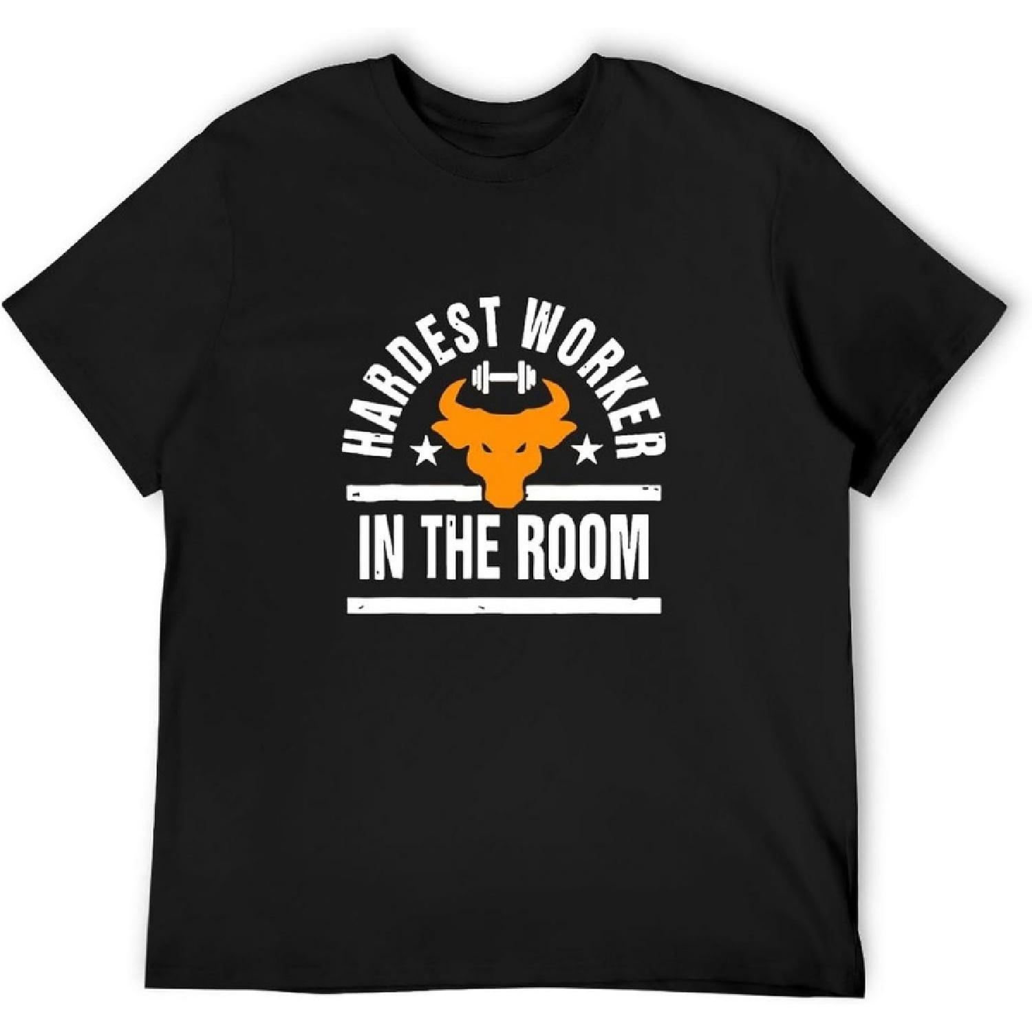 Футболка  Самый трудолюбивый в комнате  Винтажный подарок для мужчин Смешная футболка Черная S