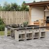 VidaXL Garden Dining Set and Cushions 9 Pcs Light Grey Rattan 3277870