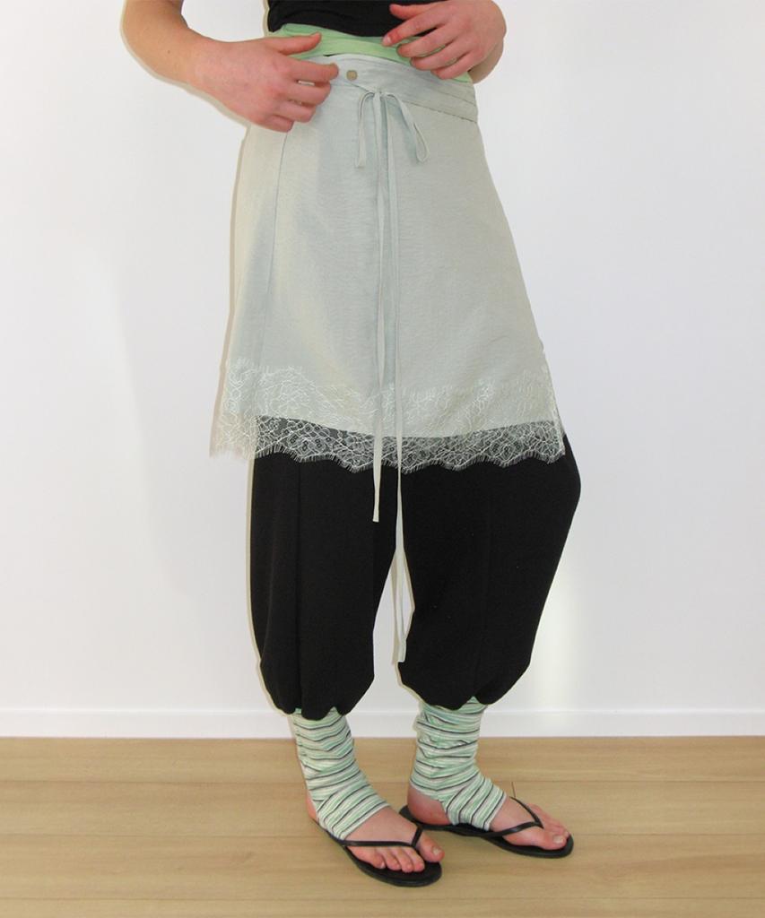 Ronron Lace Trim Wrap Skirt Mint
