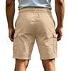 Men's Casual Cargo Shorts Elastic Drawstring Waist Multi-Pocket Summer Quick Dry Workout Solid Color Beach Short Pants