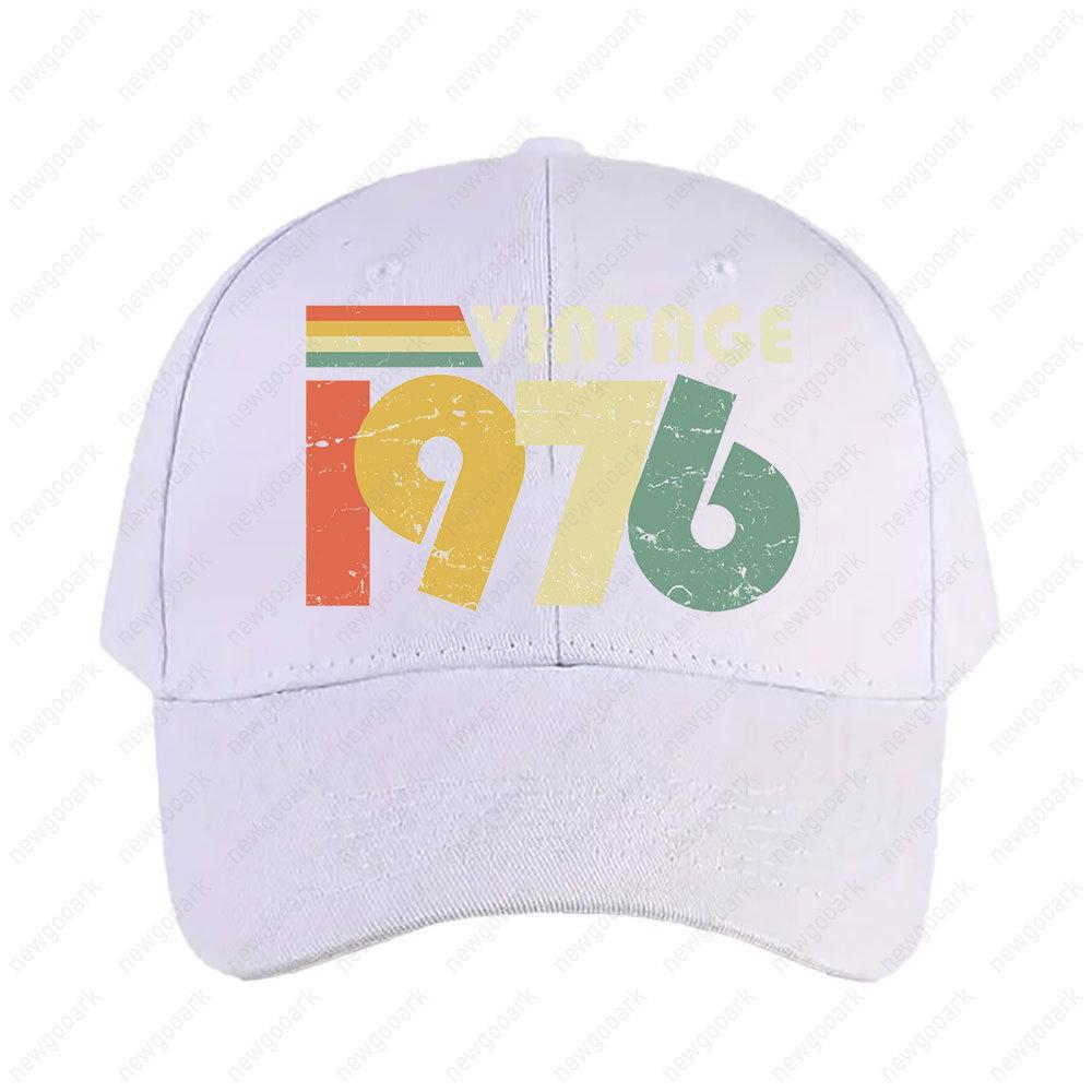 Vintage 1976 50th Birthday Gift Distressed Design Cap Summer Women Unisex Adult Peaked Hat Fashion Casual Adjustable