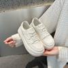 Leather Little White Shoes Women's Autumn New Student Board Shoes Women's Platform Lace-up Casual Shoes Women