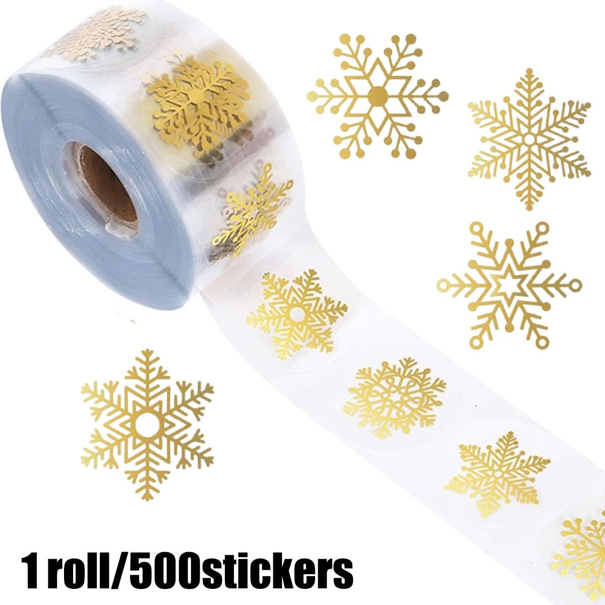 

Each roll of transparent snowflake decorative stickers has 500 stickers and is suitable for Christmas and other festive decorati