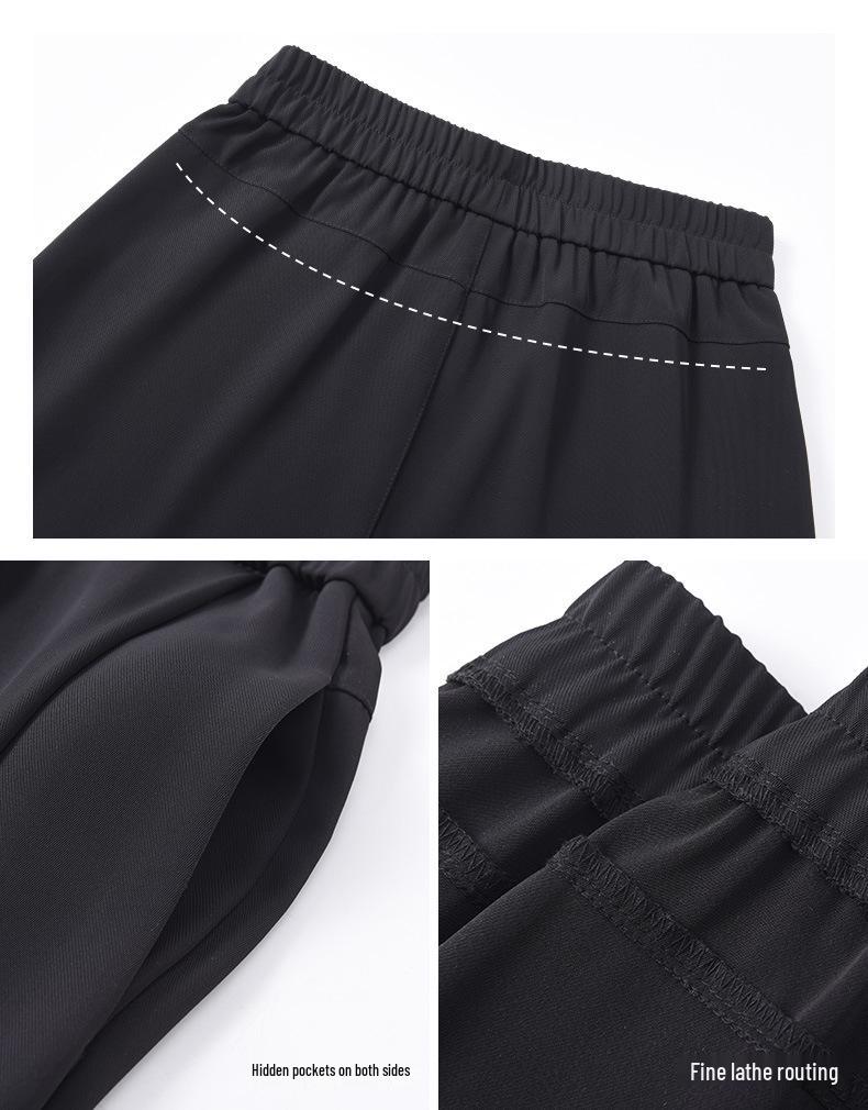 Women's Ice Silk Harem Pants: Summer 2025 High-Waist, Petite, Nine-Point, Casual Cigarette Style