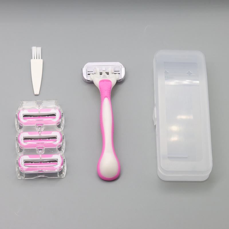 3-Layer Stainless Steel Shaving Razor for Legs & Pubic Hair Removal