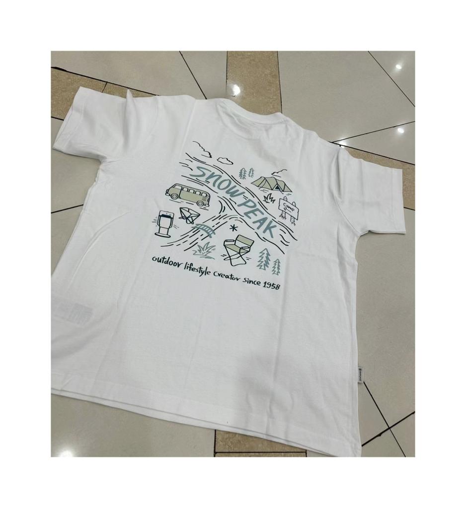 Korean Line Japanese Trend Xuefeng Outdoor Casual Cotton Round Neck Printed Short-sleeved T-shirt Couple Style