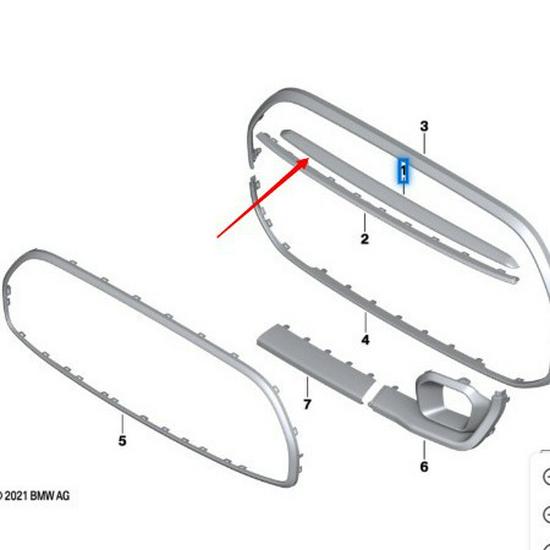 BMW MINI F55 F56 LCI Painted Bumper Grille Trim - 51119450562