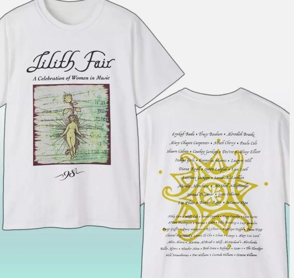 Редкая винтажная футболка Lilith Fair 1998 года, двусторонняя, унисекс XXL