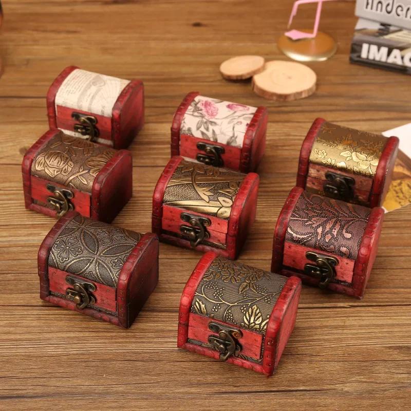 Wooden Box Vintage Style Jewelry Pearl Necklace Bracelet Gift Small Box Storage Organizer Handmade Box Gift Storage