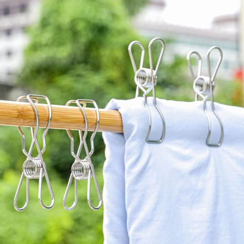 Frcolor Laundry Clips, Clothespins, Hangers, Clothes Drying Racks, Windproof, Stainless Steel, Multipurpose, Spring Bent Clamps, Clothes Drying Racks,