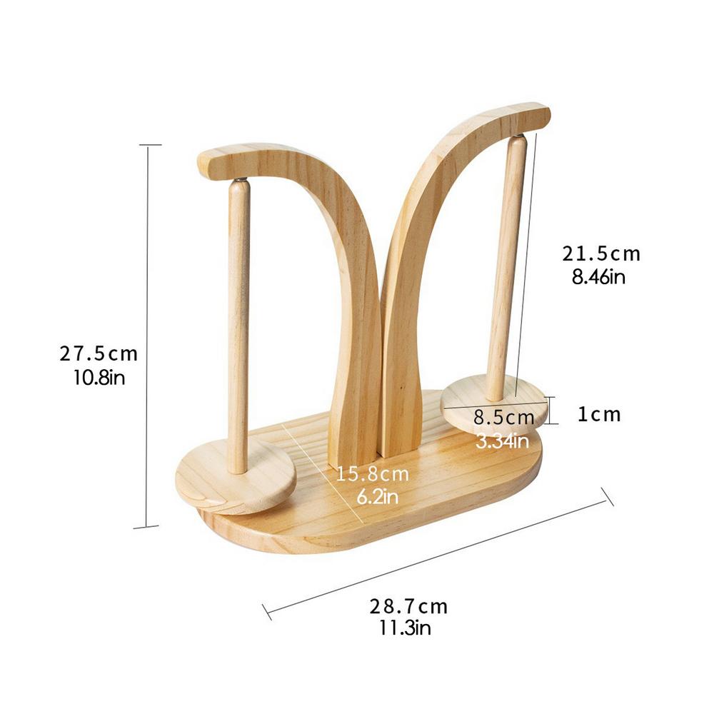 Hot Magnetic Double Yarn Holder Spinner Rotating Pendulum Knitting Stand Wooden Crochet Yarn Spindle Sewing Tool