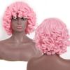 Bybrana Short Curly Hair Bangs Daily Wear Synthetic Hair Personality Wig
