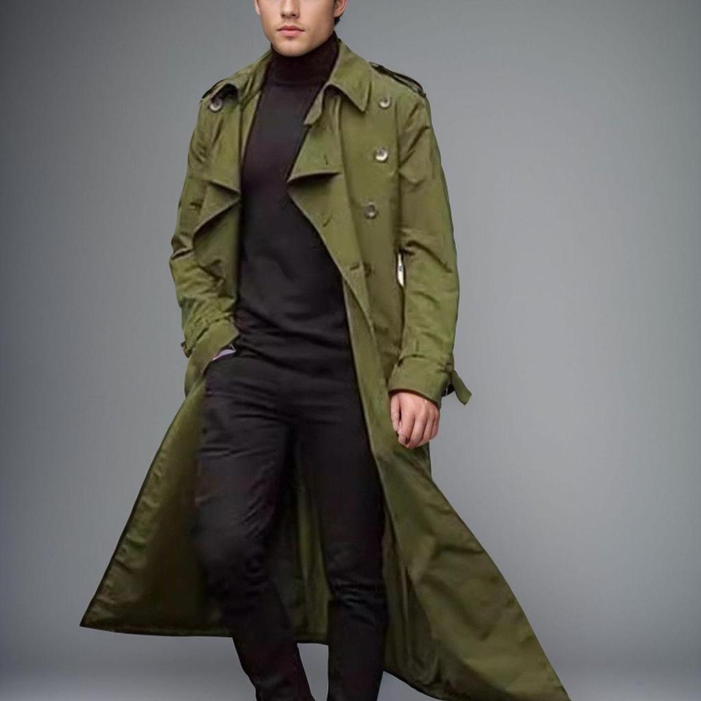 Men's Extra-Long Trench Coat - Fashionable Casual Jacket (In Stock)