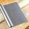 Stainless Steel Bench Scraper with Measuring Guide - Pizza Dough Cutter, 6 x 4 Inch