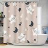 Space Dream Kids Bath Shower Curtain Pink White Constellation Pattern Home Decor for Bathroom