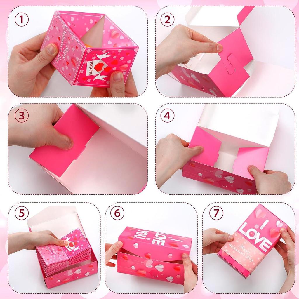Valentijnsdag verrassing springdoos verjaardag creatieve geschenkdoos stuiterende rode envelop geschenkdoos