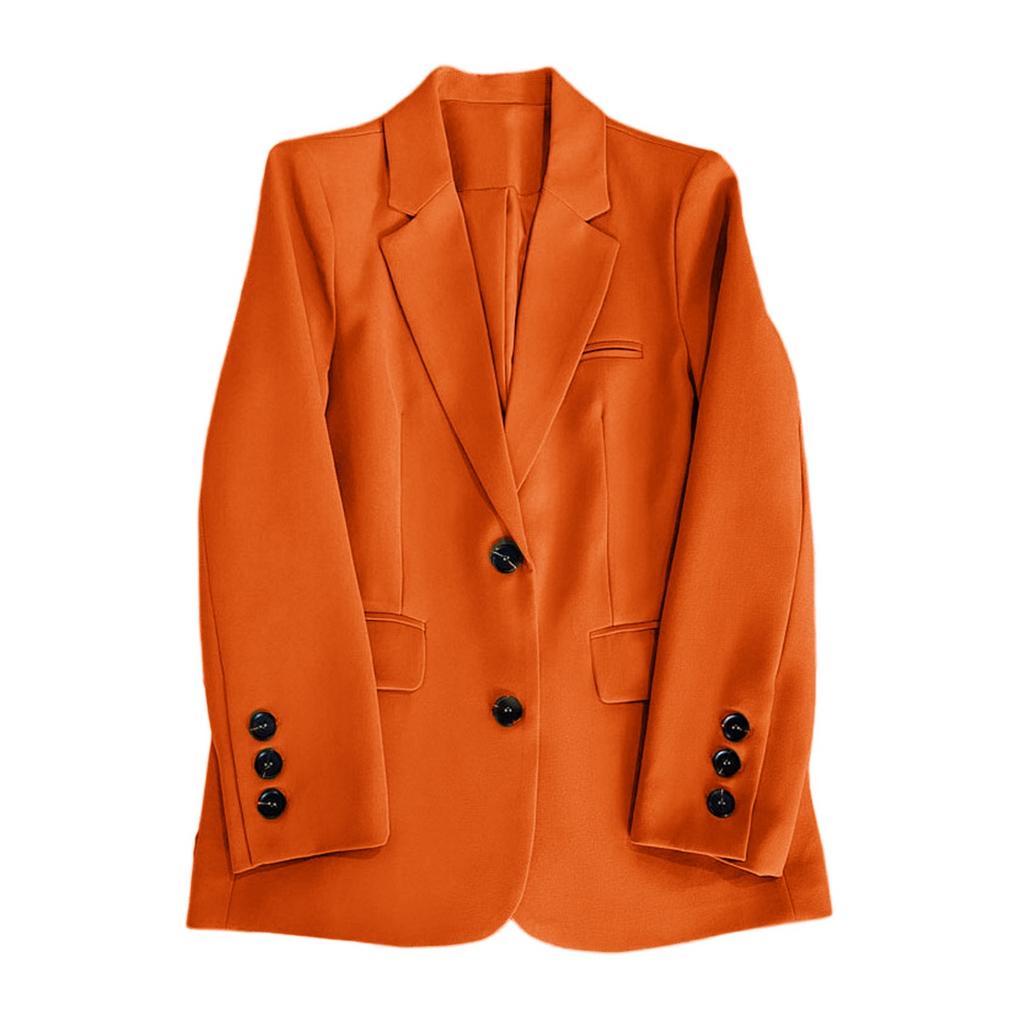 Women Fashion Long Sleeve Single Button Jackets Elegant  Lady Business Casual Blazers