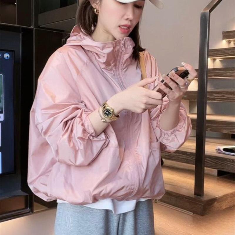 Women's Korean Style Jacket Elegant Casual Loose Versatile Lazy Sun Protection Jacket Outer Wear Cycling Jacket Hiking Jacket