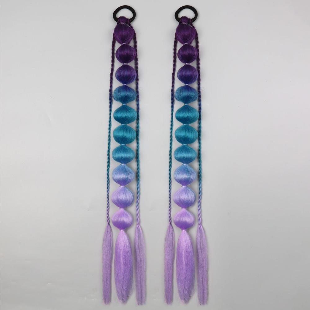 2Pcs Colorful Twist Braid Bulk Lantern Braid Braided Ponytails Natural Bubble Jumbo Braid for Women