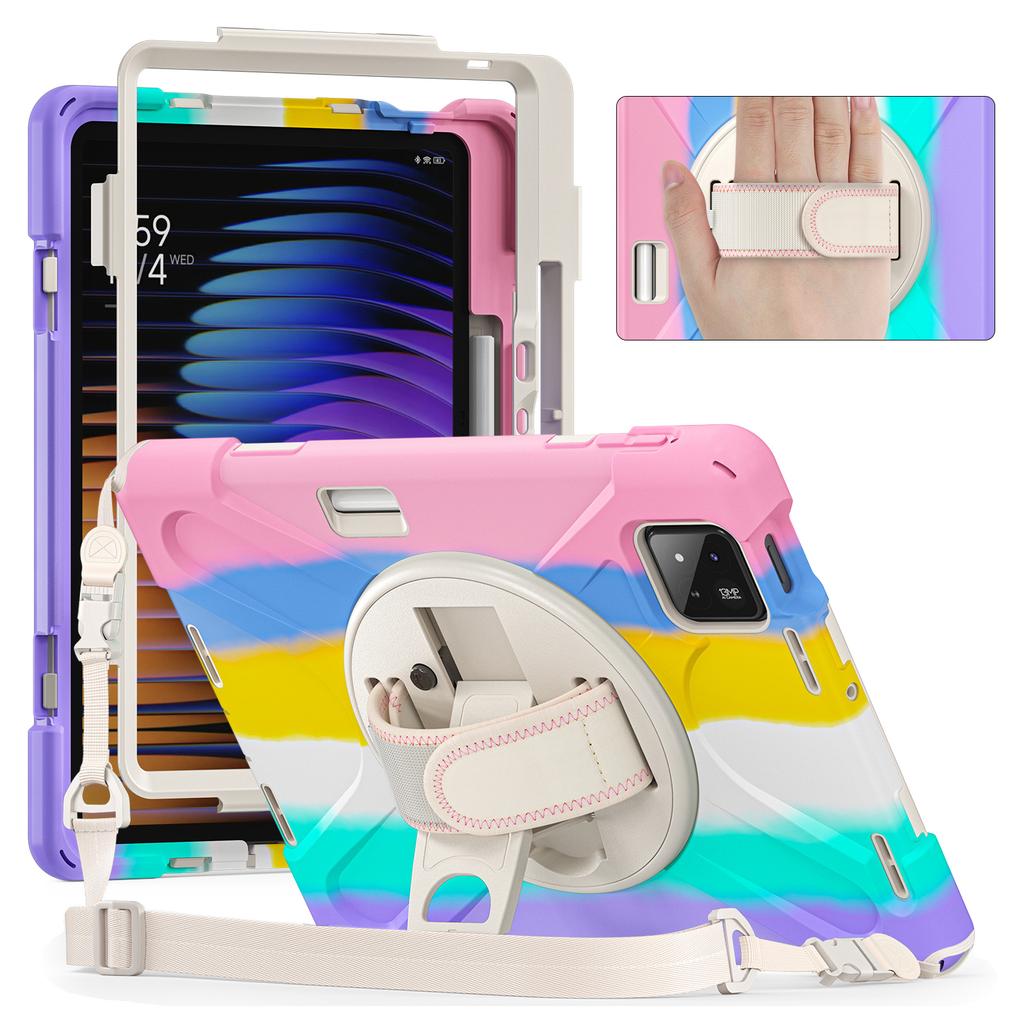 For Xiaomi Pad 8 Pro/Pad 8/Pad 7 Pro/Pad 7 Kickstand Case TPU PC Silicone Tablet Cover with Shoulder Strap
