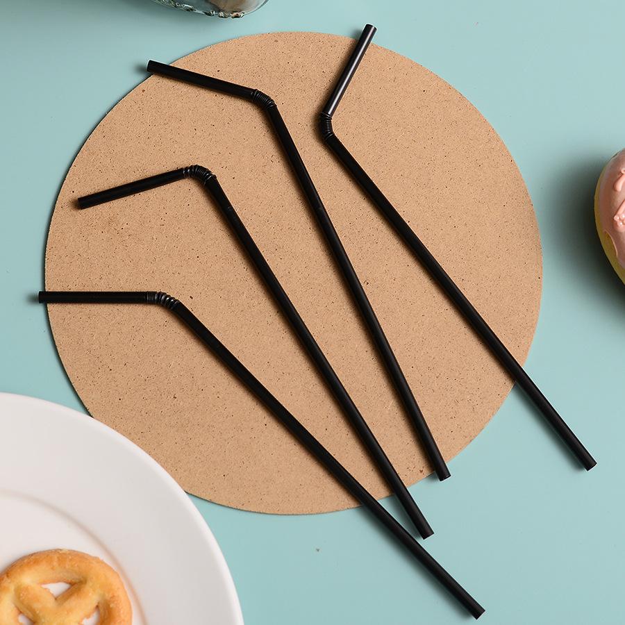 Individually Wrapped Black, White, Transparent, and Colored Disposable Plastic Straws