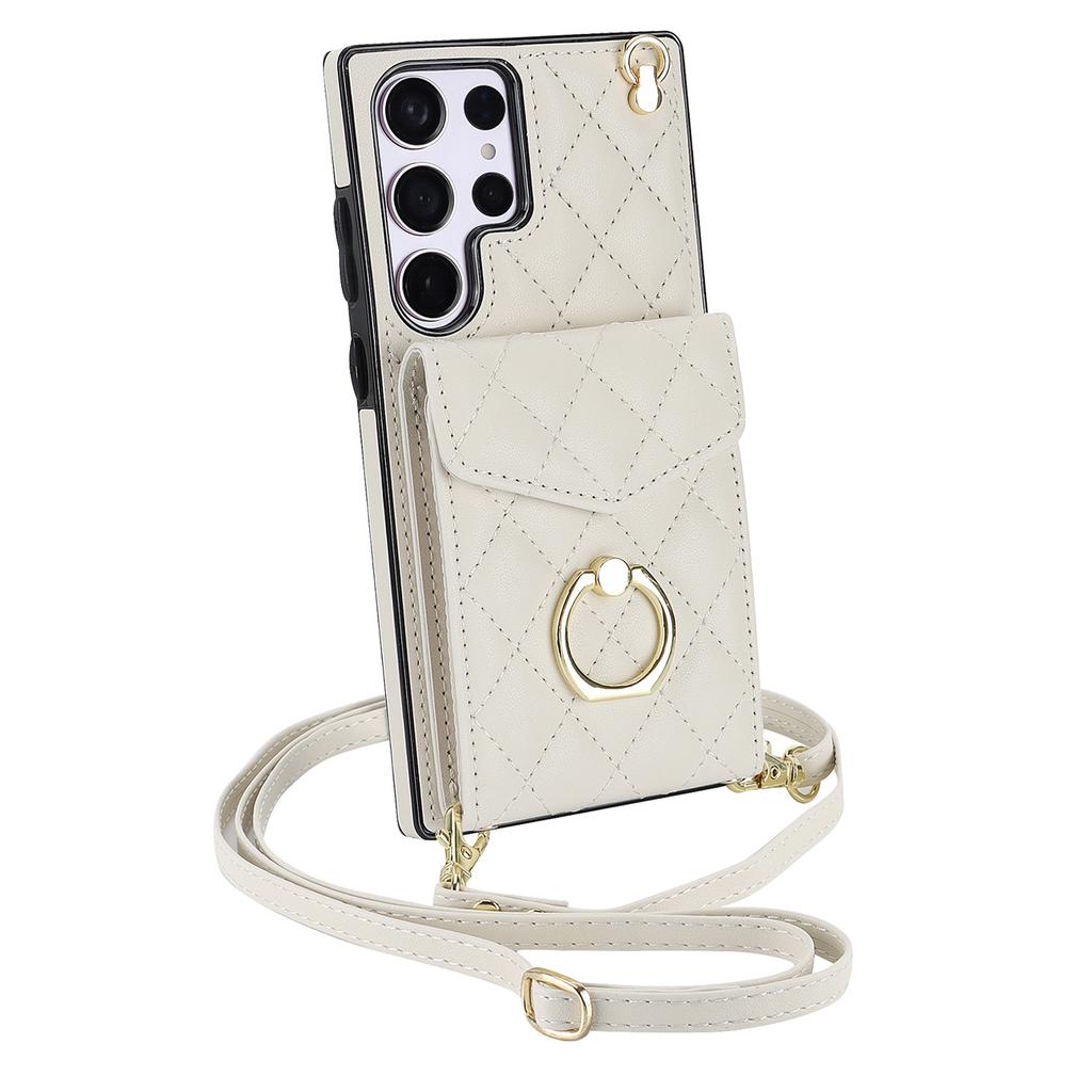 Samsung S25 Ultra Tilt Organ Leather Case A16 Card Phone Case NOTE20 Ring Phone Case