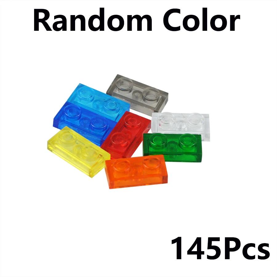 

145Pcs DIY Thin Clear Building Blocks Transparent Bricks 1x2 Dots Educational Creative Size Figures Kid Toy Compatible With 3023