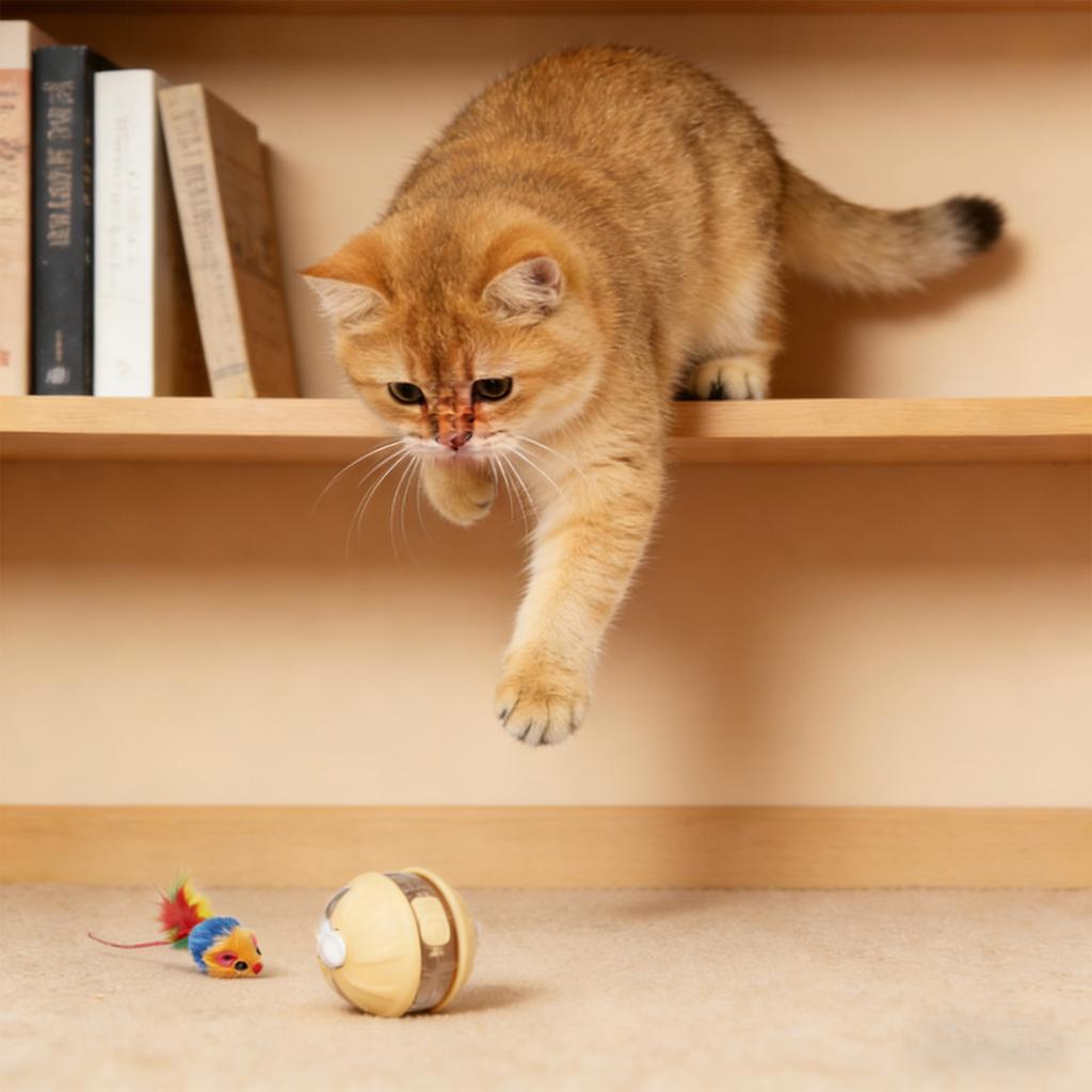Automatic Cats Toy Ball: Interactive Electric Feather Mouse Toy For Indoor Cats - Self-Entertaining Pet Toy To Burn Energy & Boredom