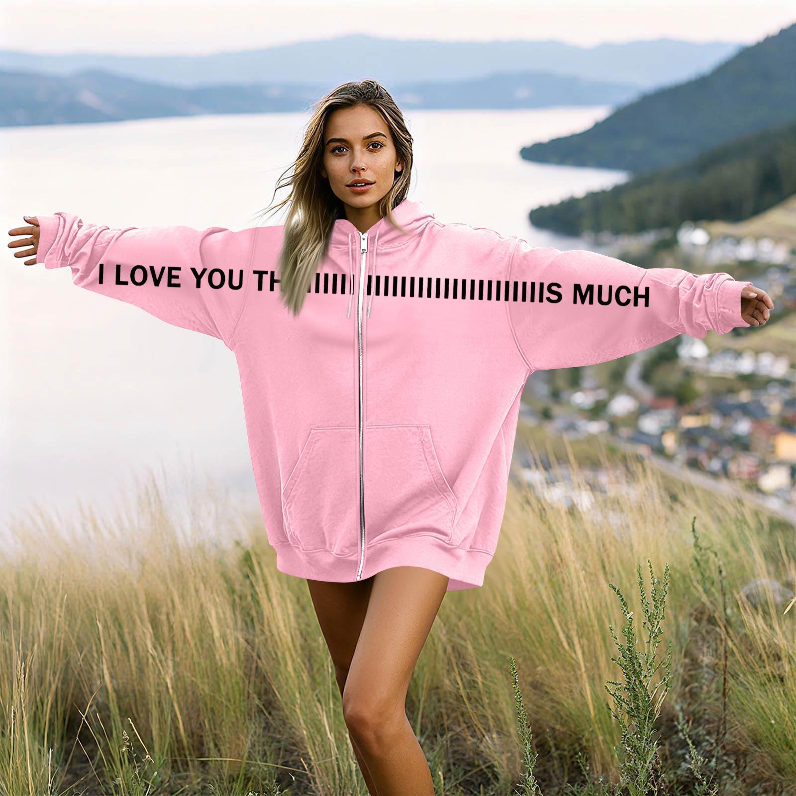 

Women s And Men s Unisex Fashion Casual Long Sleeve Printed Round Neck Hoodie Pullover Top L рожевий