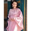 Middle East Dubai Fashion Floral-Print Beaded Robe Batwing Sleeve Dress Printed Bat Sleeve Dress
