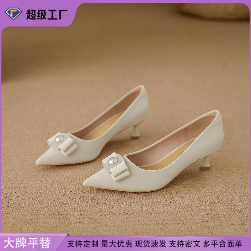 Yuanlitong 2025 autumn new high heels women's high-end sense fine heel temperament single shoes women's wear pointed women's shoes