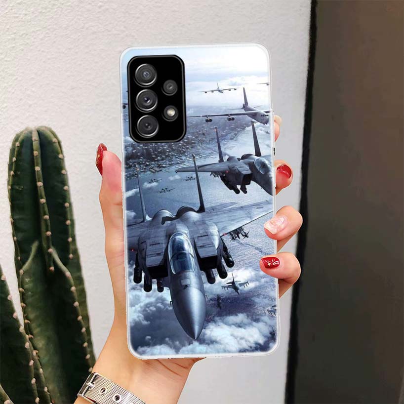 Military Aircraft Warship Fighter For Samsung Galaxy A52S A42 A32 A22 A12 A02S A51 A50S Phone Case A41 A31 A21S A30S A20S A20E A