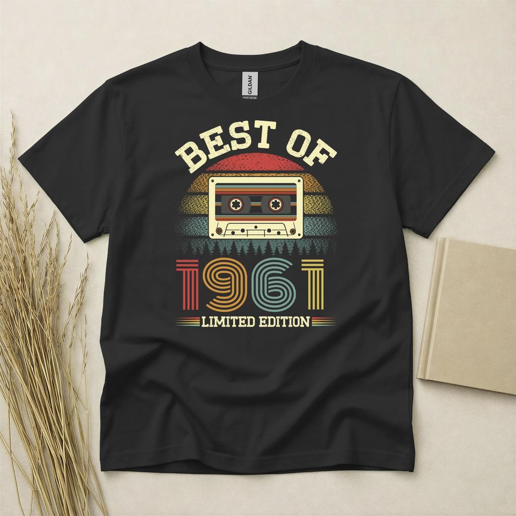 65th Birthday TShirt Born In 1961 65 Years Old Gifts Best Of 1961 Cassette Tee