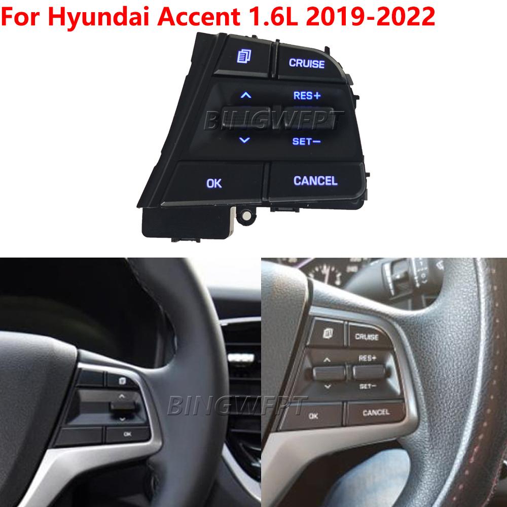 Car Cruise Control Steering Wheel Buttons Switch For Hyundai 1.6L ACCENT 2019 2020 2021 2022 2023 With Backlight