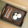 Breathable Hollow Tea  Tray Wooden Fruit Tray Eco Friendly Weave Tray  Tea Room