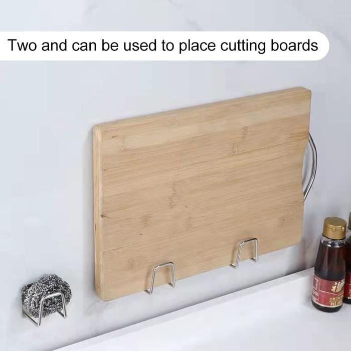 Porte Éponge - Helweet - Inox - Auto-adhésif - 4 Pièces - Résistant à la Rouille