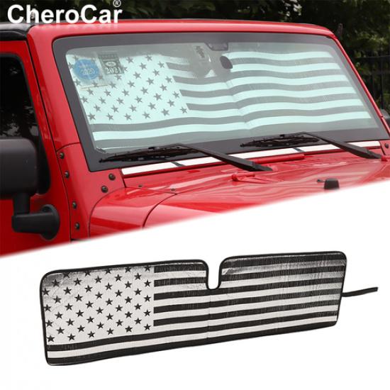 Front Windshield Sunshade UV Protector Sun Shade Visor for Jeep Wrangler JK TJ