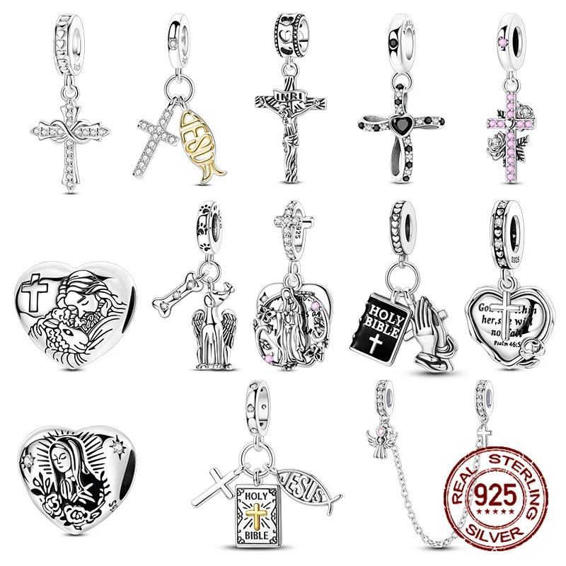 Charm S Copper Original Jesus Cross Charms Beads Fit Pendant Charm Bracelet Dangle For Women Diy Fine Jewelry Making