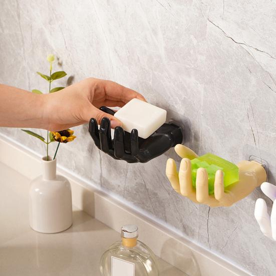 Yousheng Fun Hand Hanger Strong Load-bearing Wall-Mounted No-Drill Universal Towel Gel Holder Bathroom Soap Rack Decoration