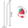 1 Pc Cartoon Drinking Dust Cap Silicone Straw Plug Tips Cover Reusable Cap Cup Accessories Dust-Proof Drinkware Kitchen Bar Tool