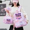 3 szt./zestaw Plecak z nadrukiem Anime Kpop z torebką i piórnikiem dla nastolatka, studenta, dziewczyny, chłopca, wodoodporna torba podróżna Mochila