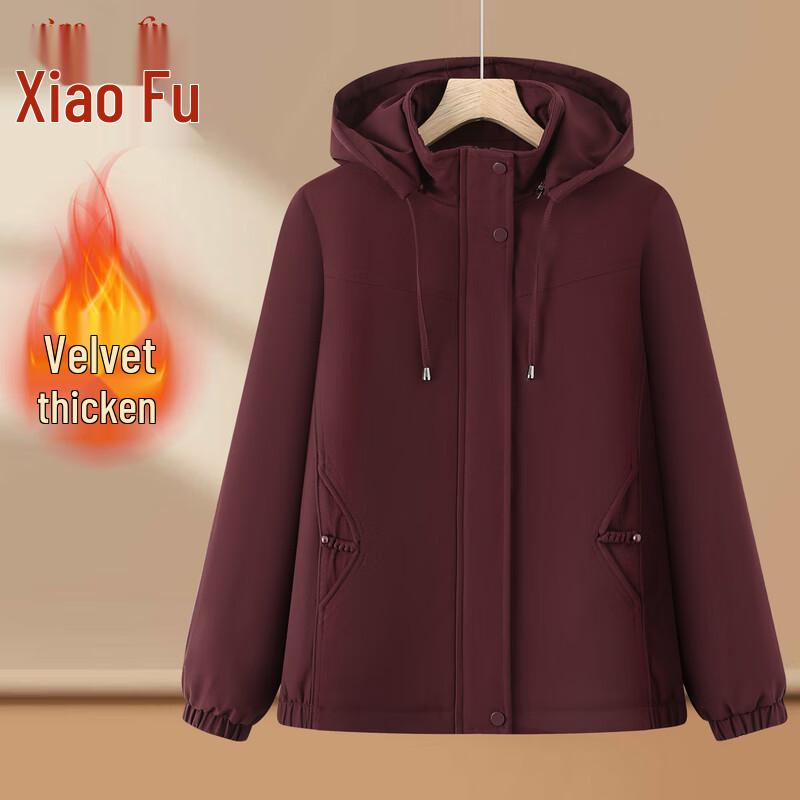 

Mid-Aged Women s Plush-Lined Short Winter Jacket 3XL (110-125 lbs)