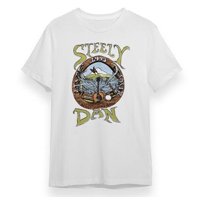 Vtg Steely Dan Band World White K073 Koszulka unisex