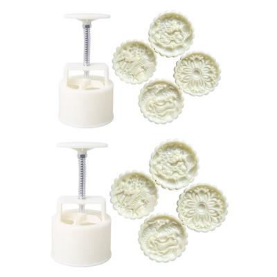 150g/200g Mondkuchenform Gebäckformen Mondkuchenstempel Handdruckwerkzeug Blumenform Kunststoffmaterial Backzubehör