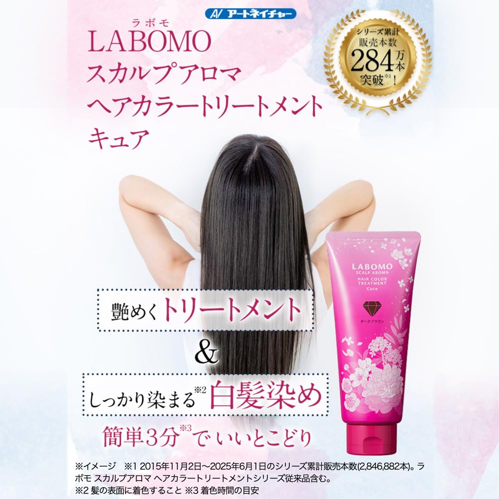 Art Nature Labomo Scalp Aroma Hair Color Cure Natural 1 Hair Gray Hair Treatment Treatment, Black, Bottle, Color, Dye, Care, Women's