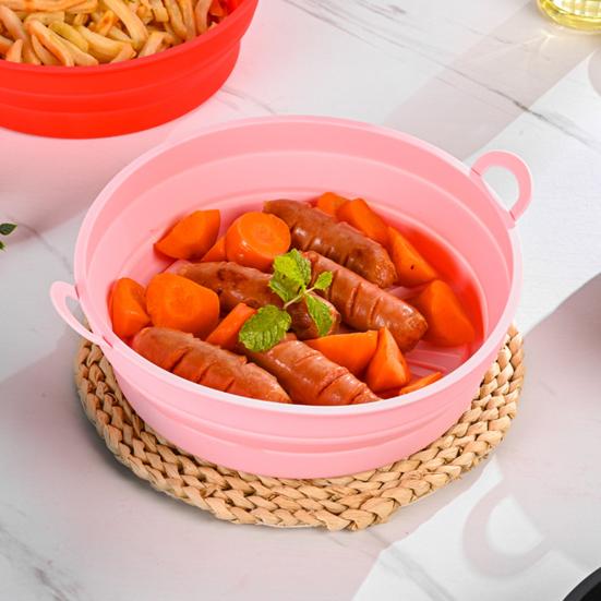 

Прочный складной моющийся круглый нескользящий противень для выпечки в духовке для кухонных фритюрниц, формы для выпечки 7.5inch чёрный