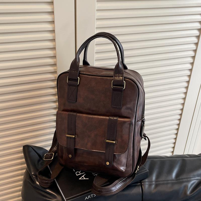 New Korean Style Popular and Fashionable Solid Color Student Schoolbag Casual Backpack