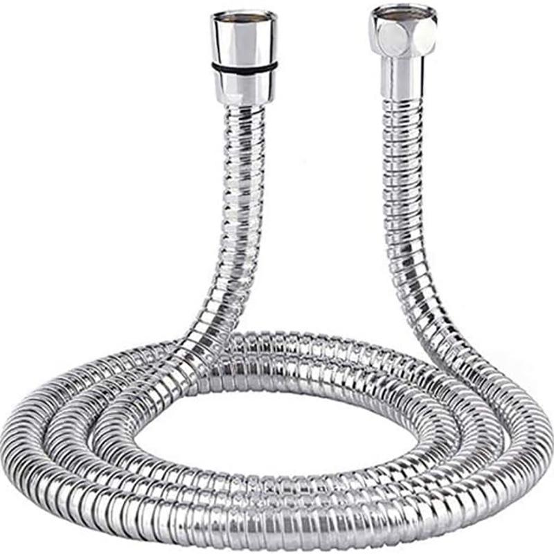 European & Japanese Style High-Pressure Shower Hose: 1.5-2m, Cold/Hot Water, Copper Cap, Stainless Steel, Double Buckle