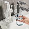 1pc Modern & Clear Bathroom Toothbrush Holder with Spill-Proof Design & Waterproof Base - Freestanding Toothbrush Cup with Toothbrush Storage